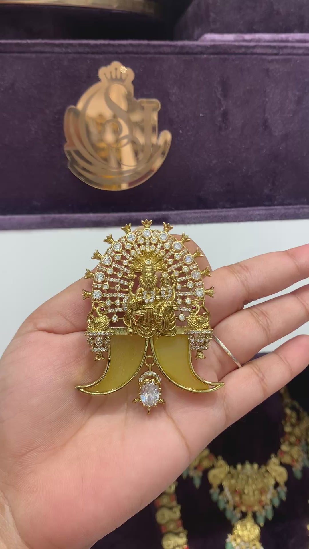 Beautiful Narasimha swamy Tiger Nail Pendent With Back hook